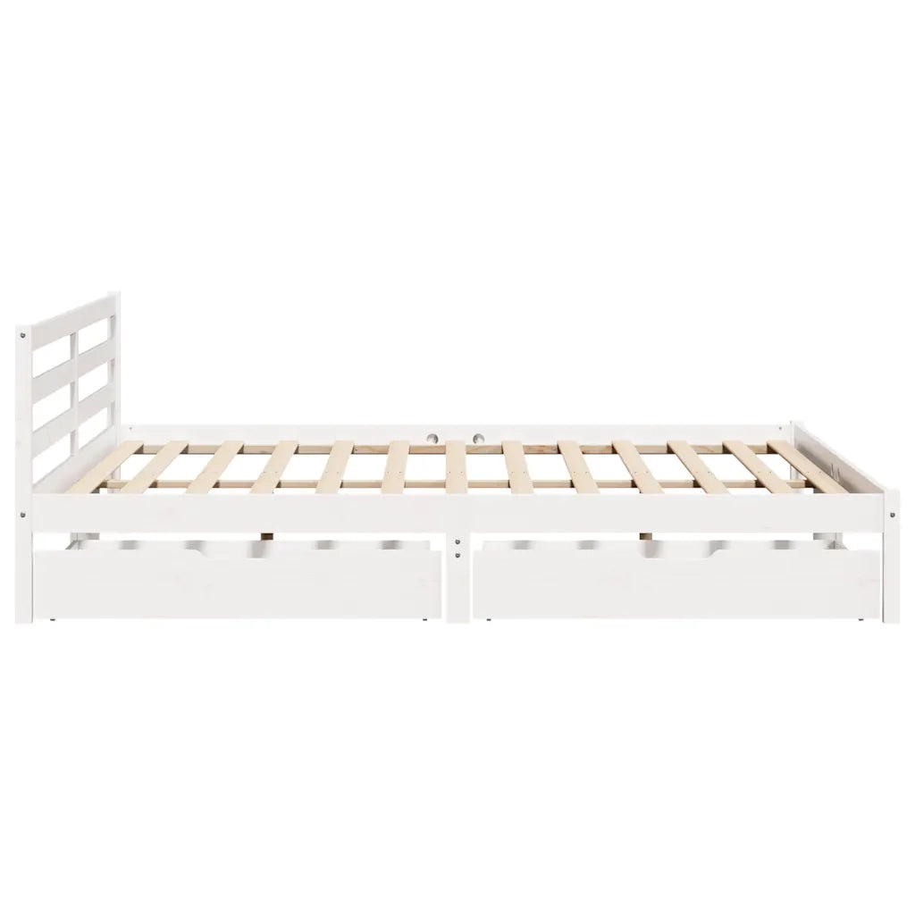 Letto senza Materasso Bianco 180x200 cm Legno Massello di Pino