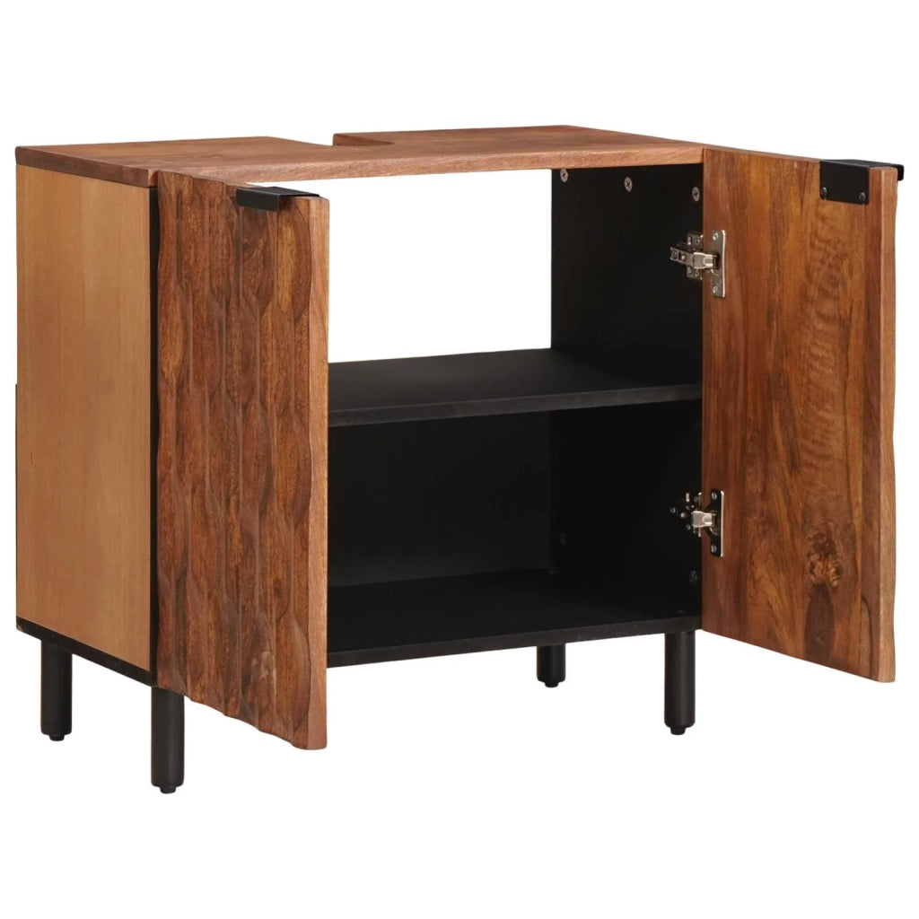 Mobile Lavabo | Armadio per Lavabo da Bagno con porta Marrone 62 x 33 x 58 cm