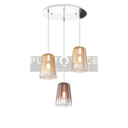 SOSPENSIONE CROMO TONDA 3 LUCI (2 AM + 1 RA) 1164CR-S3 T-AR