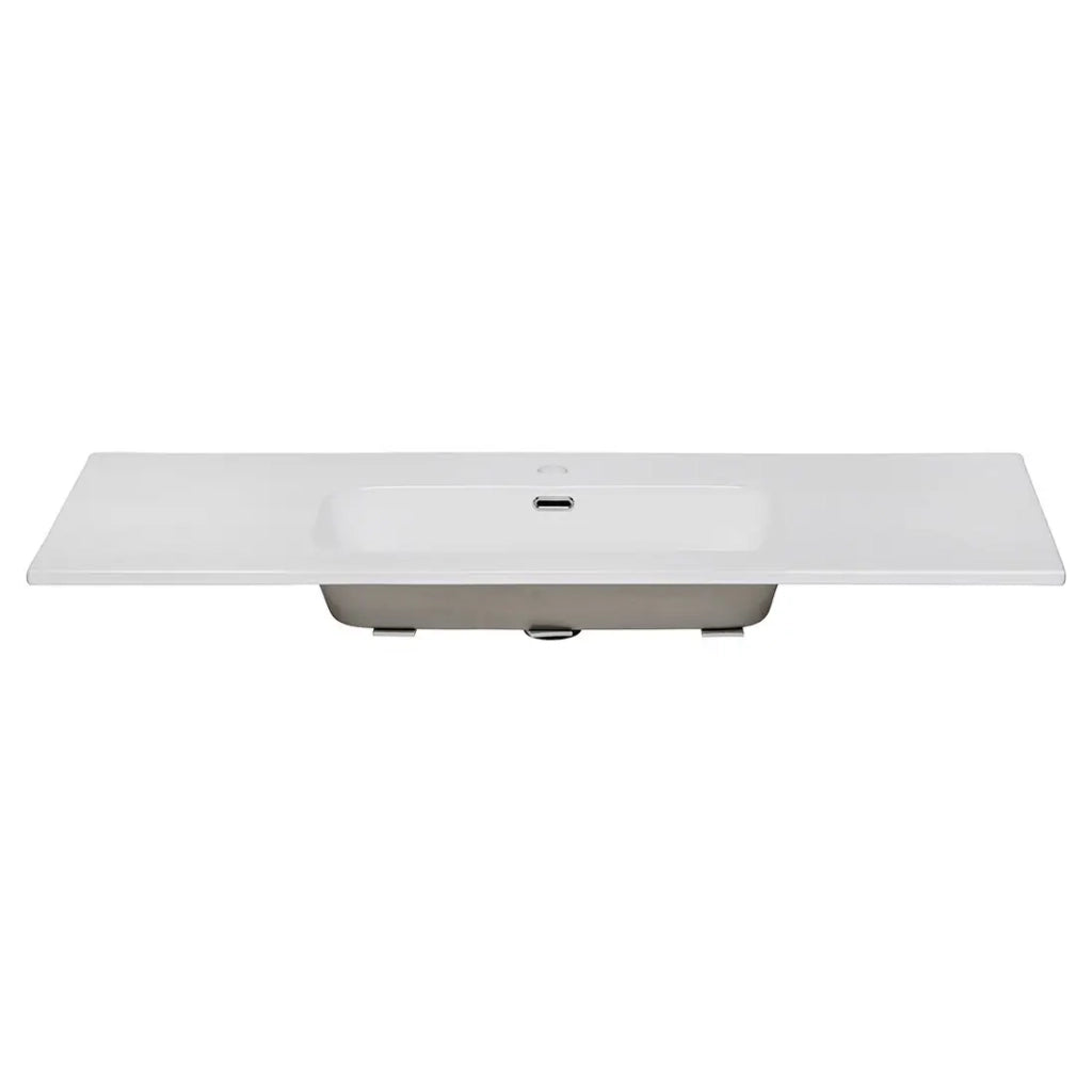Lavabo incasso ESSEN 120 cm in ceramica bianca lucida