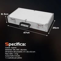 Custodia Dura in Alluminio per Armi, Valigetta per Pistole, Fucili con Serratura, 47 x 25 x 8,3 cm