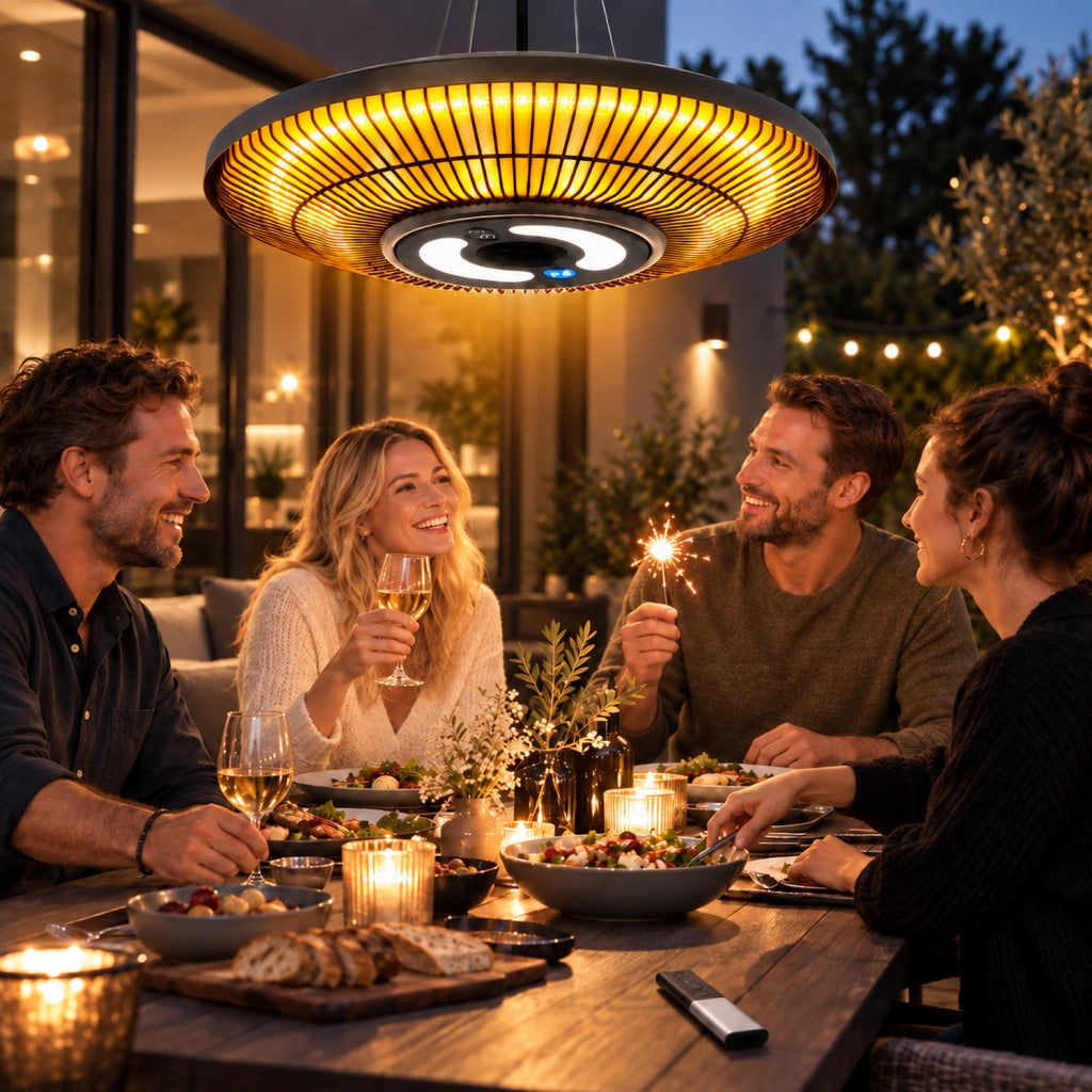 ZMH Riscaldatore A Infrarossi Riscaldatore Da Soffitto Per Esterno 2000 Watt Con Luce Per Terrazza Montaggio A Soffitto
