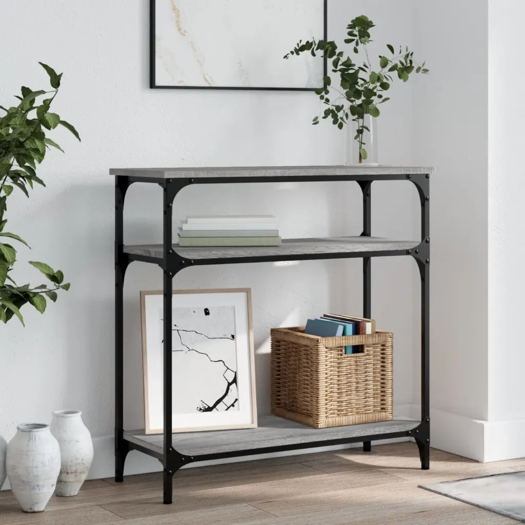 Tavolino Consolle | Tavolo d'Ingresso Grigio Sonoma 75x29x75cm in Legno Multistrato