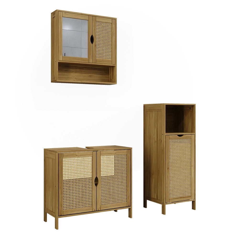 Vicco Set di mobili da bagno Bambù 3 parti