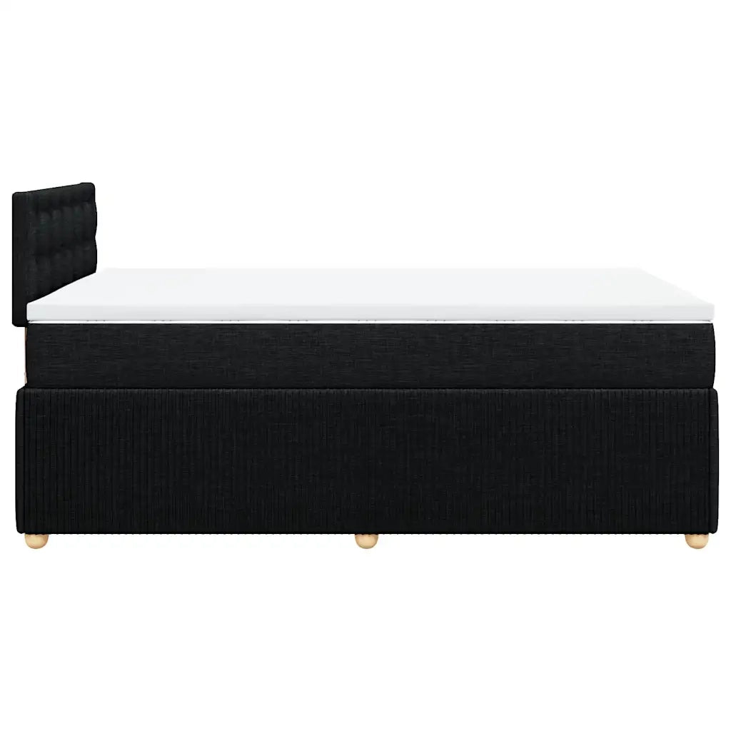 Giroletto a Molle con Materasso Nero 120x190 cm in Tessuto