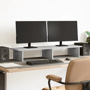 Supporto Monitor Grigio Cemento 100x27x15cm Legno Massello Pino 854709