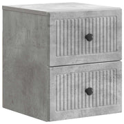 Mobiletto da notte a muro Grigio Cemento 33 x 34,5 x 40 cm