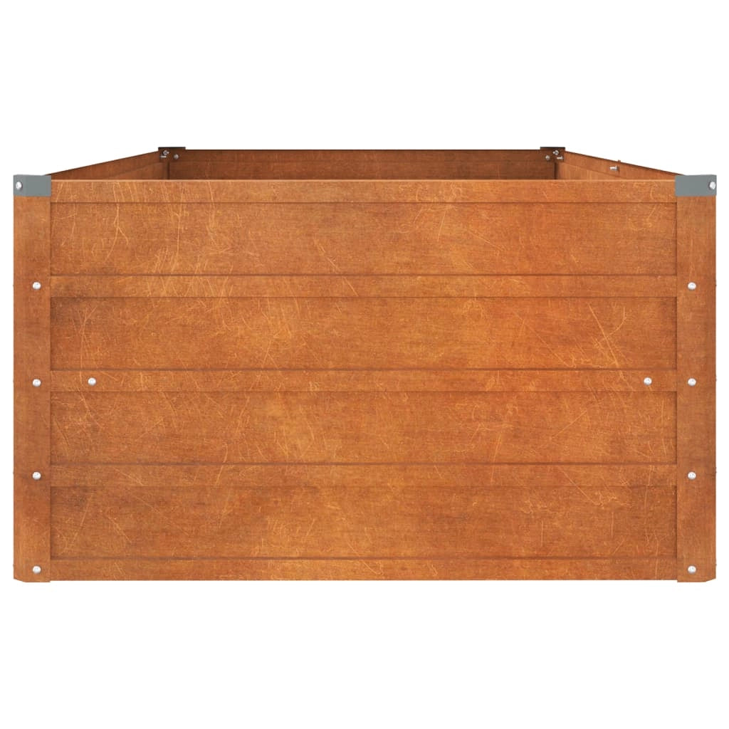 Fioriera rialzata per piante fiori terrazza giardino finitura ruggine 160 x 80 x 45 cm acciaio corten marrone 02_0039864