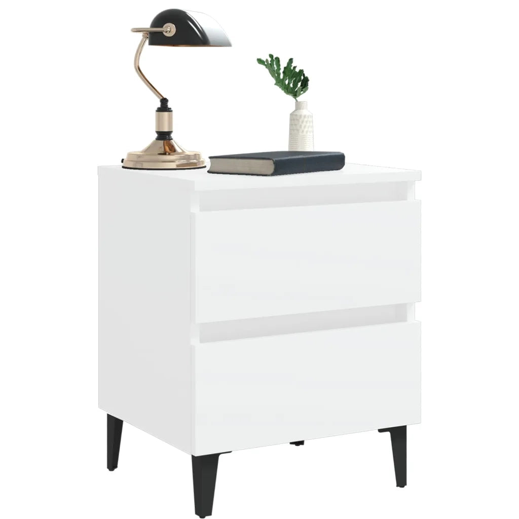 Comodino Bianco 40x35x50 cm in Legno Multistrato cod mxl 49367