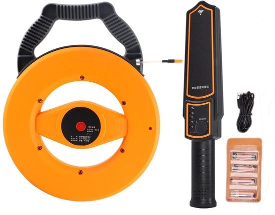 Cacciabottelli acqua - Sonde acqua - Scansionatore di ostruzioni idrauliche - Sonda idroacustica - 30 Metri - Kit diagnostico per tubi metallici e PVC