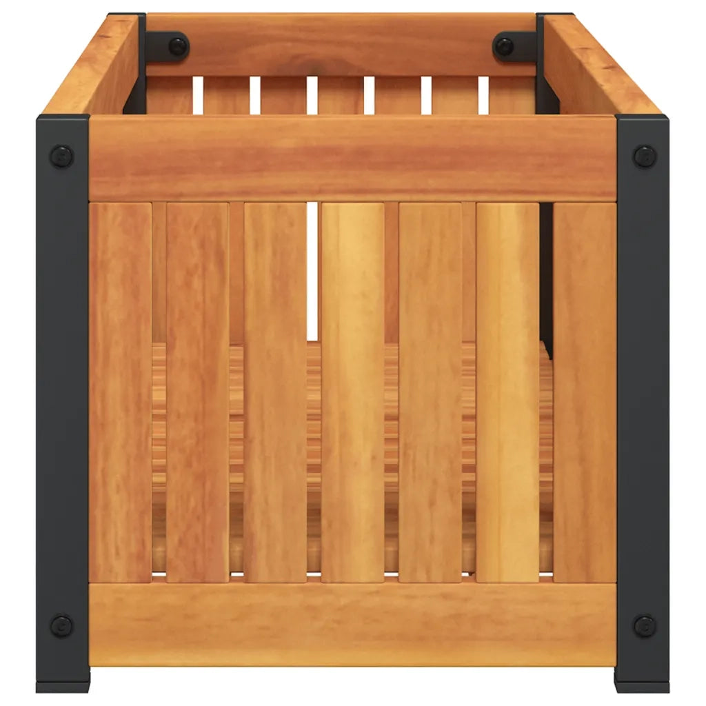 Fioriera | Cassetta per fiori | Vaso da Giardino 80x30x27,5 cm in Legno Massello di Acacia