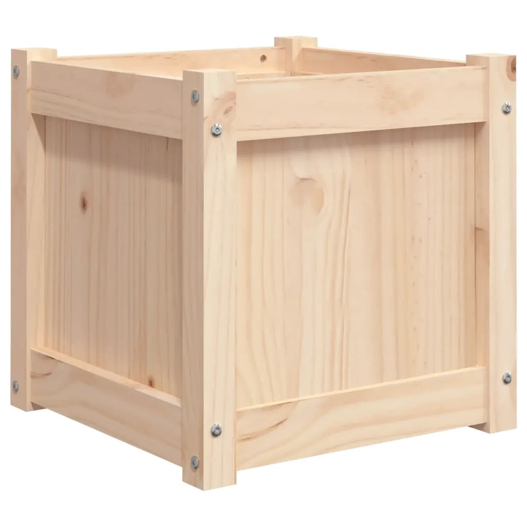 Fioriera | Cassetta per fiori | Vaso da Giardino 40x40x40 cm in Legno Massello di Pino