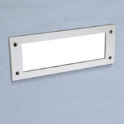 Fumagalli Leti 300 Bianco Opale Lampada Faretto Segnapasso E27 a Muro Incasso IP66 Rettangolare