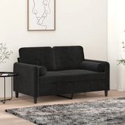 Divano a 2 Posti con Cuscini Nero 120 cm in Vellutocod mxl 118944