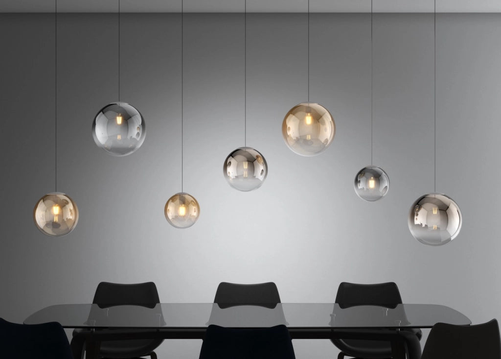 SOSPENSIONE 1 LUCE ATTACCO E27 IN VETRO BIG ECLIPSE D25CM BRONZO ROSONE ACQUISTABILE SEPARATAMENTE