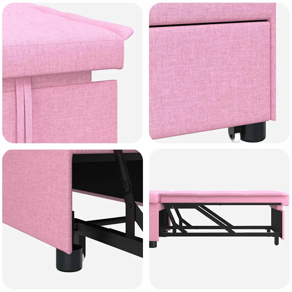 Divano Letto Estraibile Rosa 194 x 50 x 82 cm Tessuto 42008592