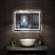 Specchio da bagno Aica LED 80 x 60 cm + antiappannamento + luminosità regolabile + interruttore a sfioramento