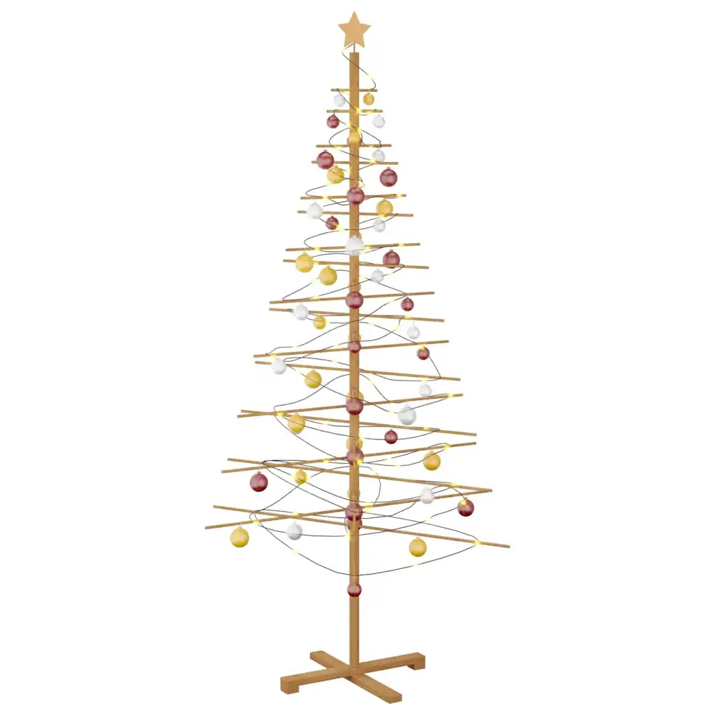 Albero di Natale in legno con supporto Marrone 210 cm Bambù