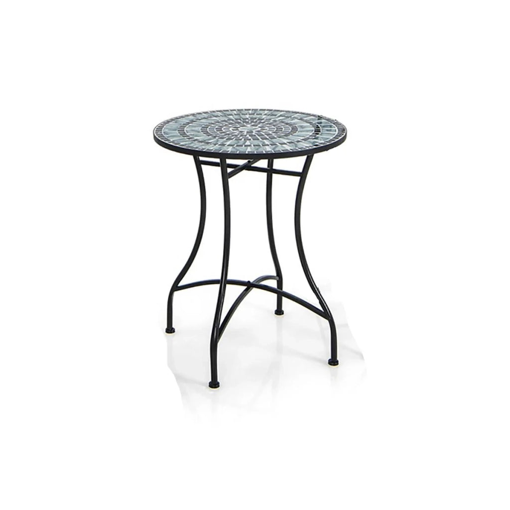 Tavolo da bistrot rotondo 60 x 72 cm con motivo a mosaico per balcone o giardino in metallo multicolore 20_0014268