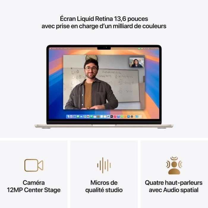 Apple - 13.6 MacBook Air M4 (2025) - 24 GB di RAM - 512 GB di spazio di archiviazione - CPU a 10 core - GPU a 10 core - Starlight