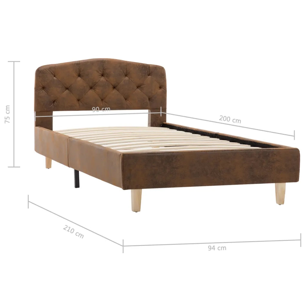 Giroletto Marrone in Similpelle Scamosciata 90x200 cm 284936