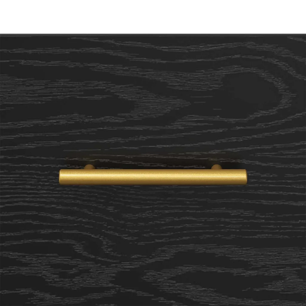 Armadio da Notte con cassetto Rovere Nero 40 x 35 x 47,5 cm