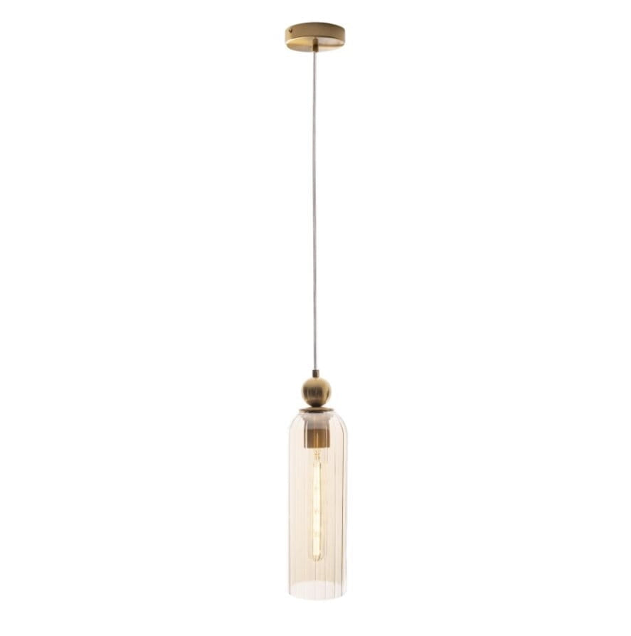 Lampada a sospensione Campanila vetro ambra E27 Maxlight