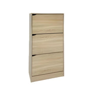 SCARPIERA LINEA HARMON A 3 ANTE E PANNELLO RERTROSTANTE IN MDF COLORE ROVERE MISURA 63X24X115 CM