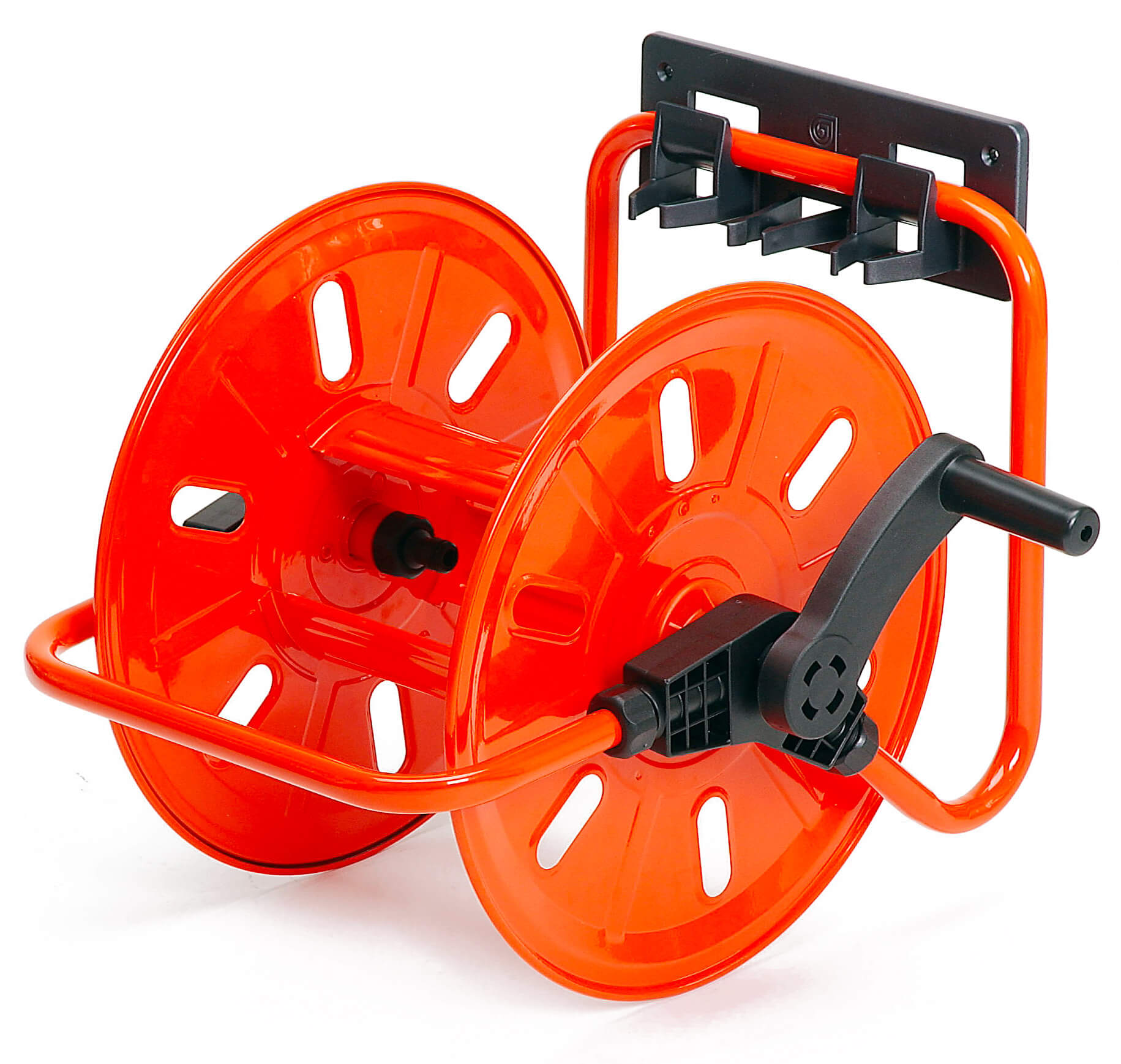 Avvolgitubo Manuale da Muro Portatile 50 mt Tubo Ø1/2” in Acciaio Verniciato Rosso Agrati