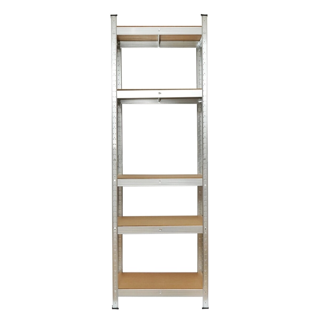 Scaffale Metallico con 5 Ripiani in MDF, 170x80x30 cm, Montaggio Senza Viti