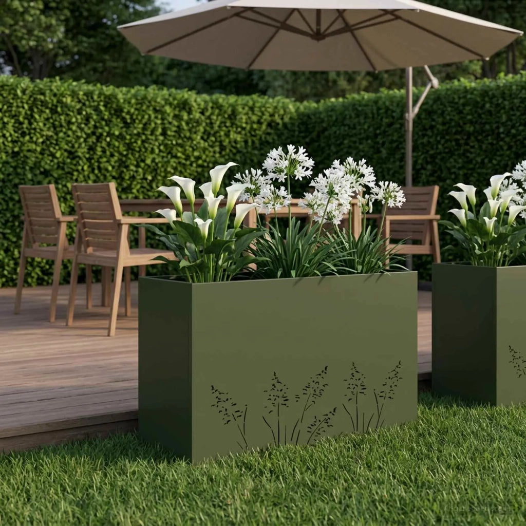 Vaso da giardino Verde Oliva 80 x 30 x 49 cm 8005840