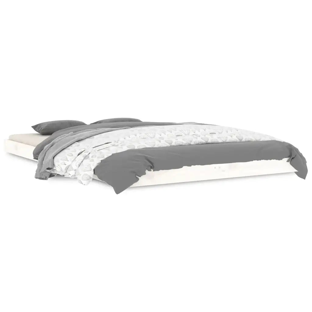 Letto matrimoniale | Letto per adulti | Letto senza Materasso Bianco 120x190 cm Legno Massello di Pino