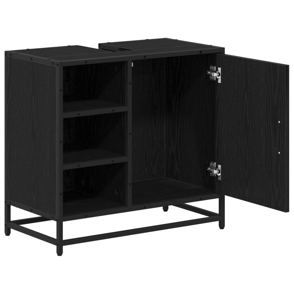 Mobile da Bagno Rovere Nero 65 x 33 x 60 cm Legno multistrato