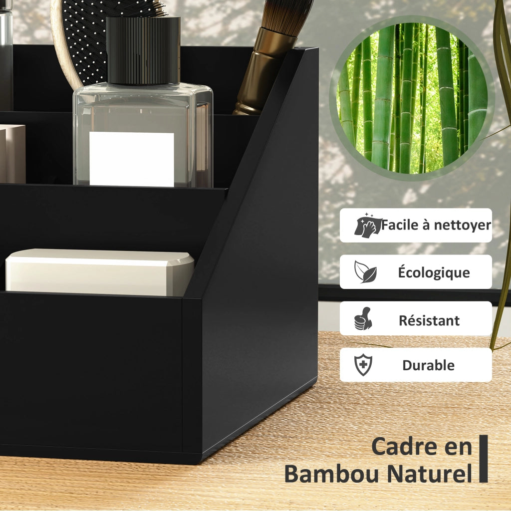 Organizer da scrivania in bamb¨´ ¨C Xylo ¨C 7 scomparti 2 cassetti nero