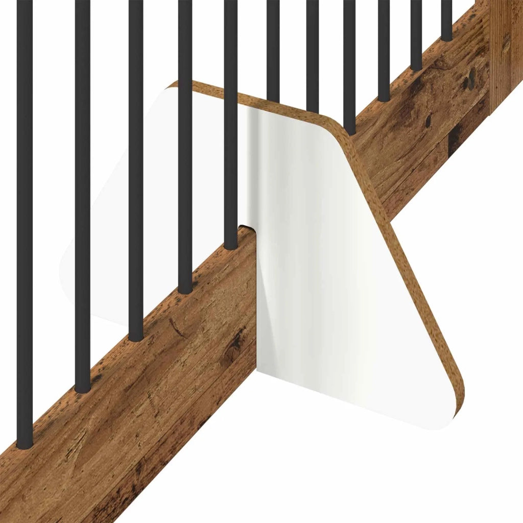 Cancello per cani con supporti 4 pz Legno antico 100 x 80 cm CFW6243283