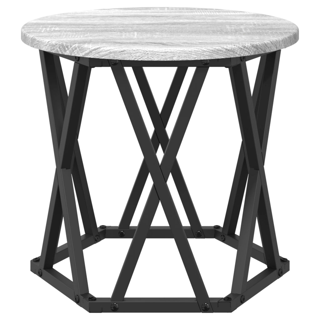 Set di Tavolini Impilabili 3 pcs Grigio Sonoma Legno Ingegnerizzato