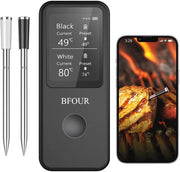 Termometro per la carne con Bluetooth e display da 2,4 pollici | Impermeabile e preciso per barbecue e forno