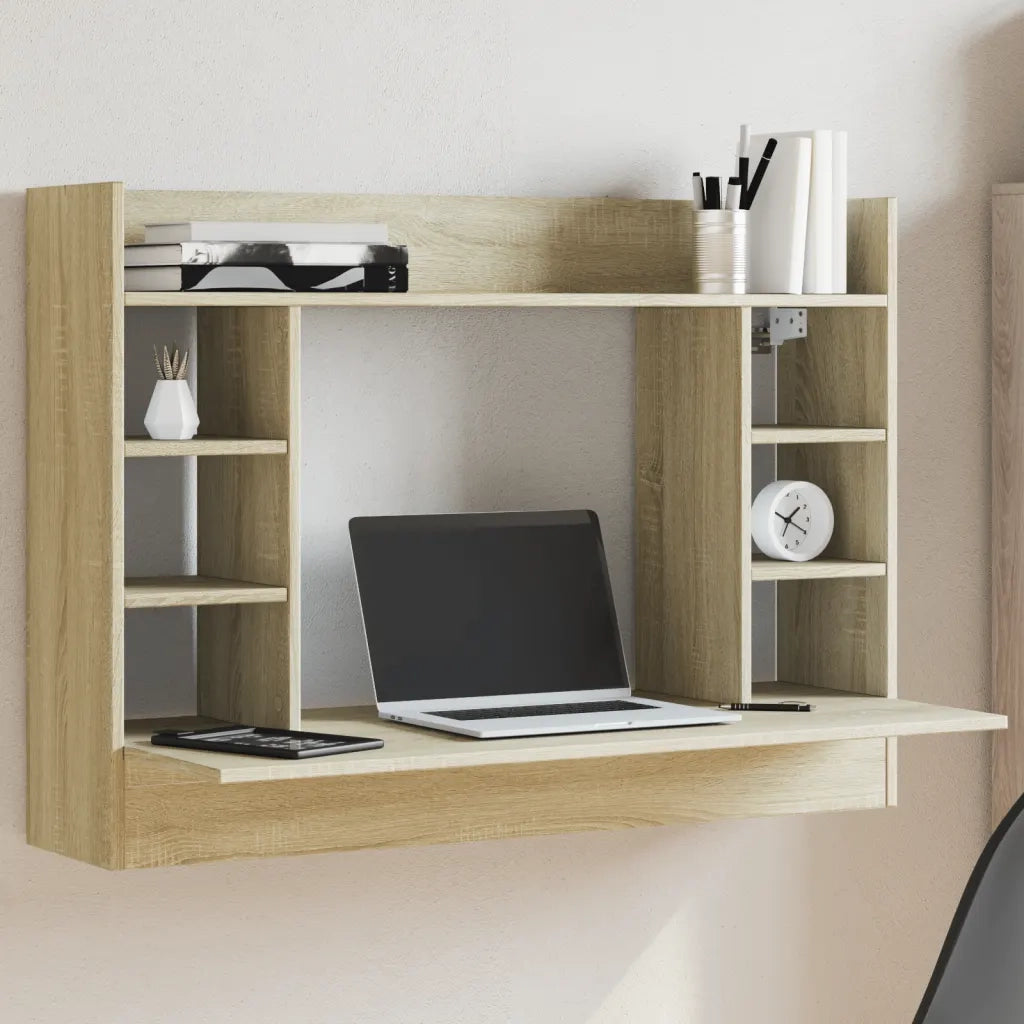Scrivania | Tavolo da Ufficio a Parete Rovere Sonoma 105x48x75 cm Legno Multistrato