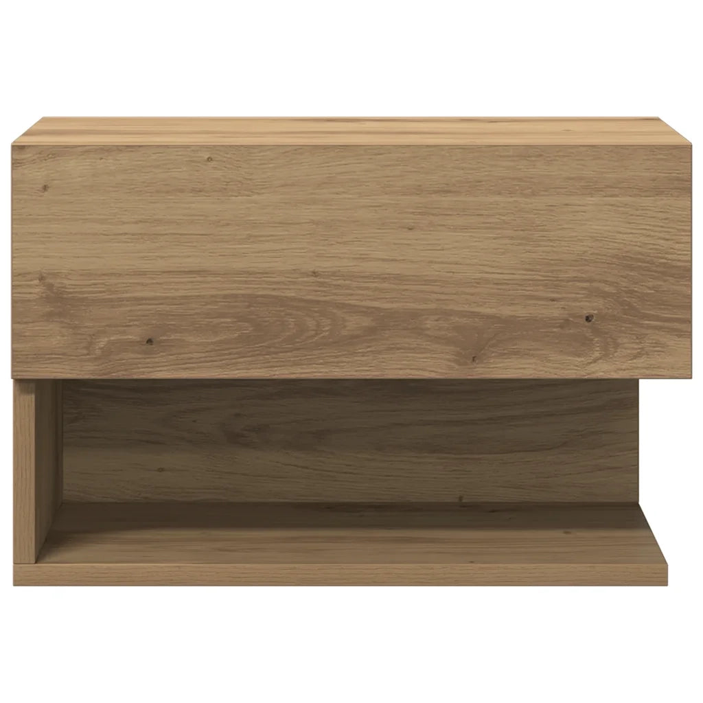 Comodini a Muro 2 pz-Set di 2 Tavolino da notte Rovere Artigianale
