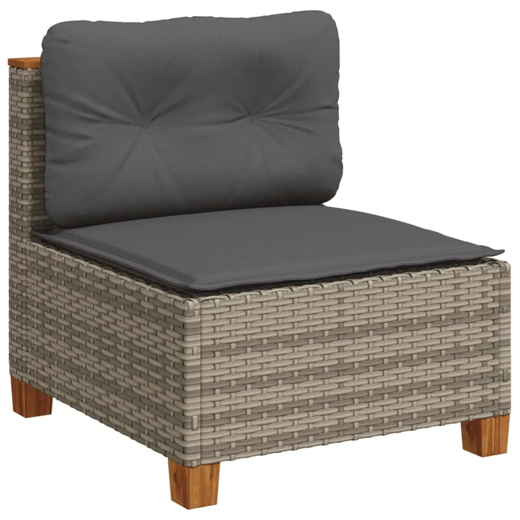 Set Divani da Giardino 7 pz con Cuscini Grigio in Polyrattan 3261918