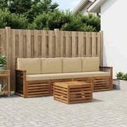 Set di divani da esterno 5 pz Naturale e Beige 3383994