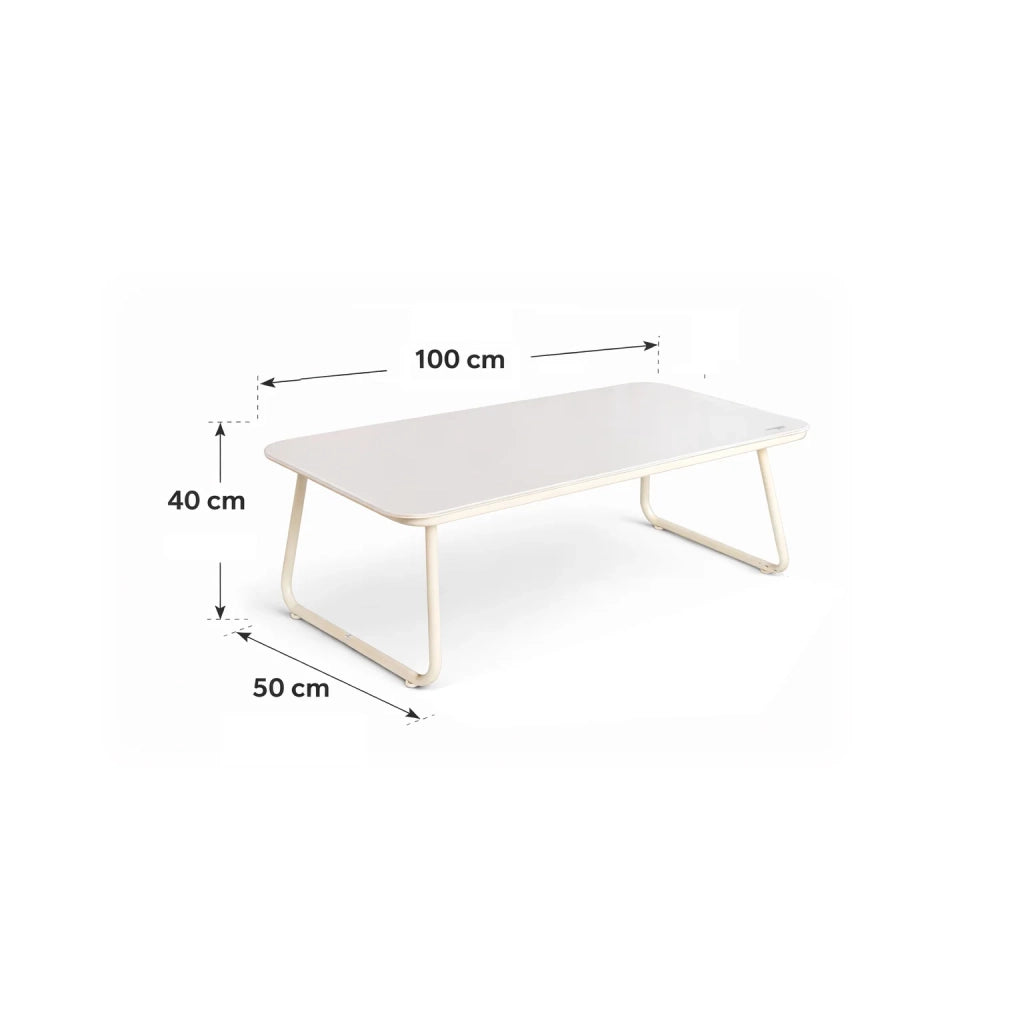 Set salotto da giardino Vivo, divano 2 posti + 2 poltrone + tavolino rettangolare, con cuscini