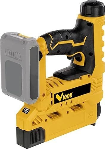 Vigor 4015405 V-FB 20V Fissatrice a Batteria 20V Li-Ion per Chiodi 15-32 mm e Punti 15-25 mm colore Nero