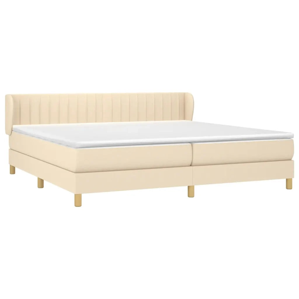 Giroletto a Molle con Materasso Crema 200x200 cm in Tessuto