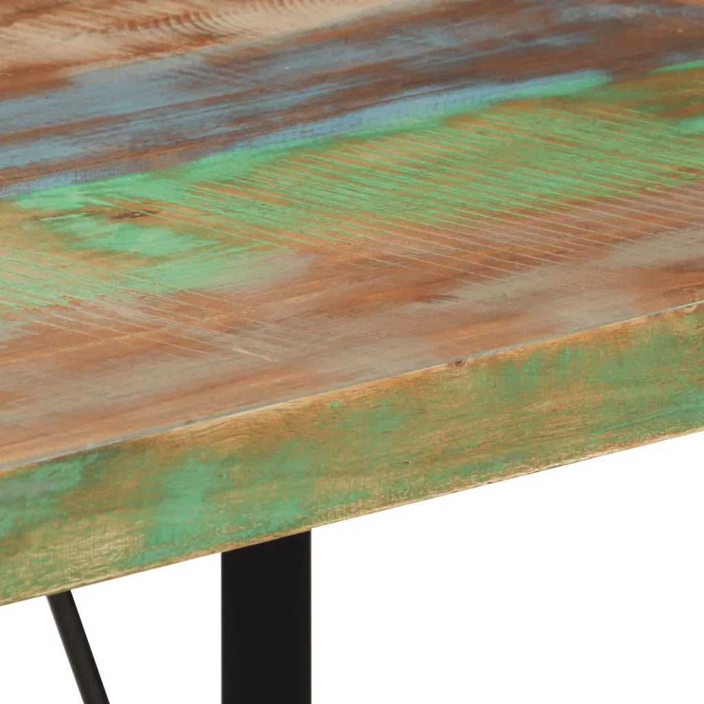Tavolino da Bar 110x55x107cm Legno Massello di Recupero e Ferro 356373
