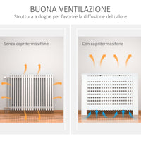 Copritermosifone in Legno MDF Bianco 112x19x81 cm