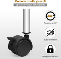 Carrello di Stoccaggio con 20 Cassetti, Carrello portaoggetti con 4 Ruote, Carrello Multiuso per Scuola Ufficio Cucina, 64 x 39 x 88 cm (Trasparente)
