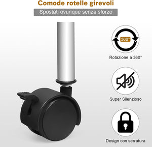 Carrello di Stoccaggio con 20 Cassetti, Carrello portaoggetti con 4 Ruote, Carrello Multiuso per Scuola Ufficio Cucina, 64 x 39 x 88 cm (Trasparente)