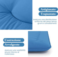 Materasso Futon Pieghevole, Materasso Portatile con Sacca da Trasporto per Camping, Materasso da Terra con Copertura Lavabile (200 x 140 cm, Blu)