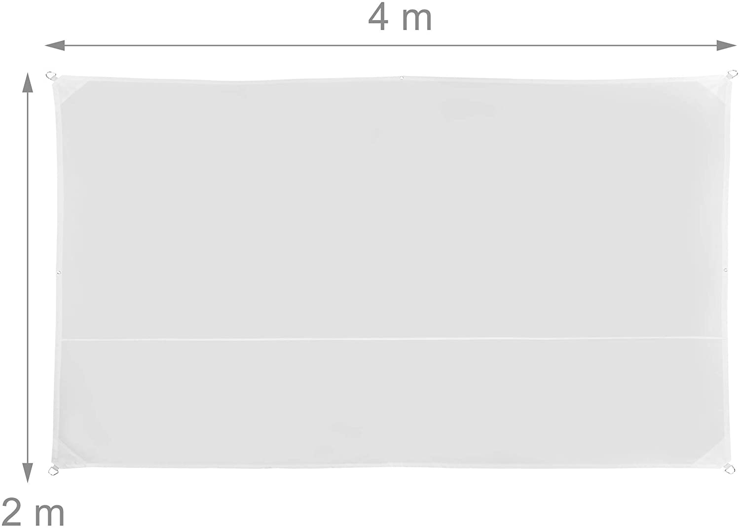 Vela ombreggiante rettangolare 2 x 4 m bianca 13_0002931_2